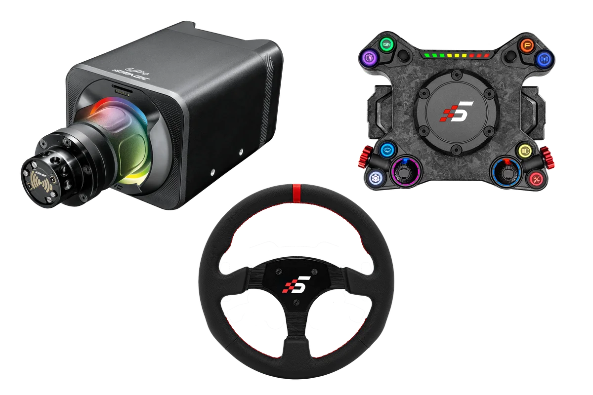 Simagic NEO X Hub with Alpha EVO Sport 9nm Wheel Base and Leather Steering Wheel