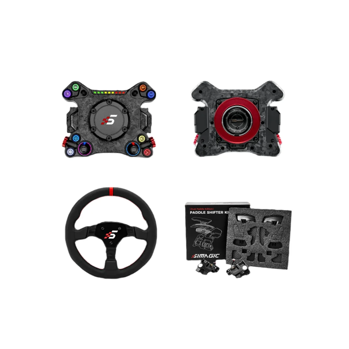 Simagic Neo X + Dual Paddle Shifter Module + P-330R (Leather)