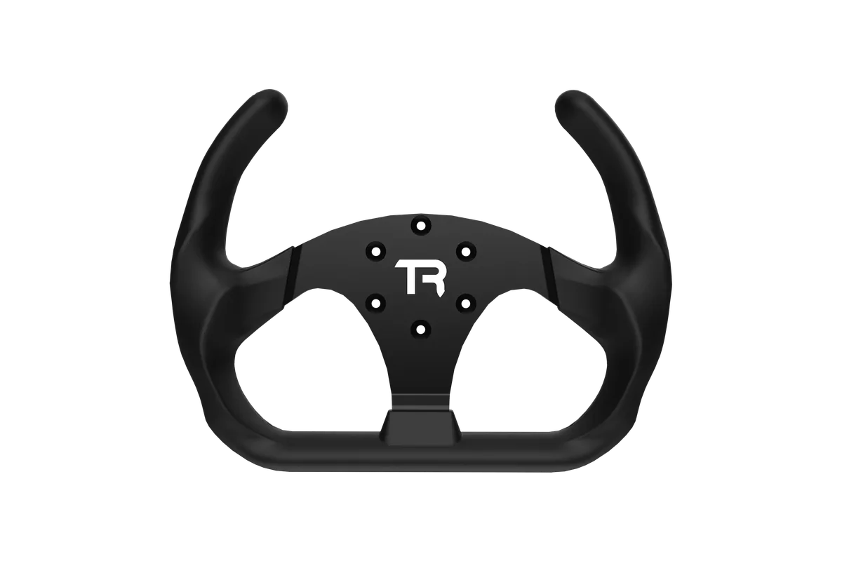 330mm/13" Flat-Bottom Open GT Sim Racing Wheel – Aluminium with Durable Silicon Hand Grips