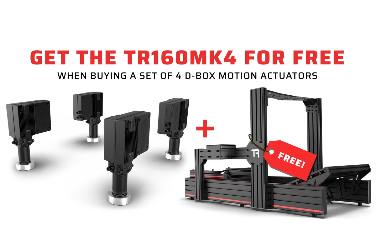 TR160 Mk4 Racing Simulator with Set of 4 D-BOX 4250i motion actuators