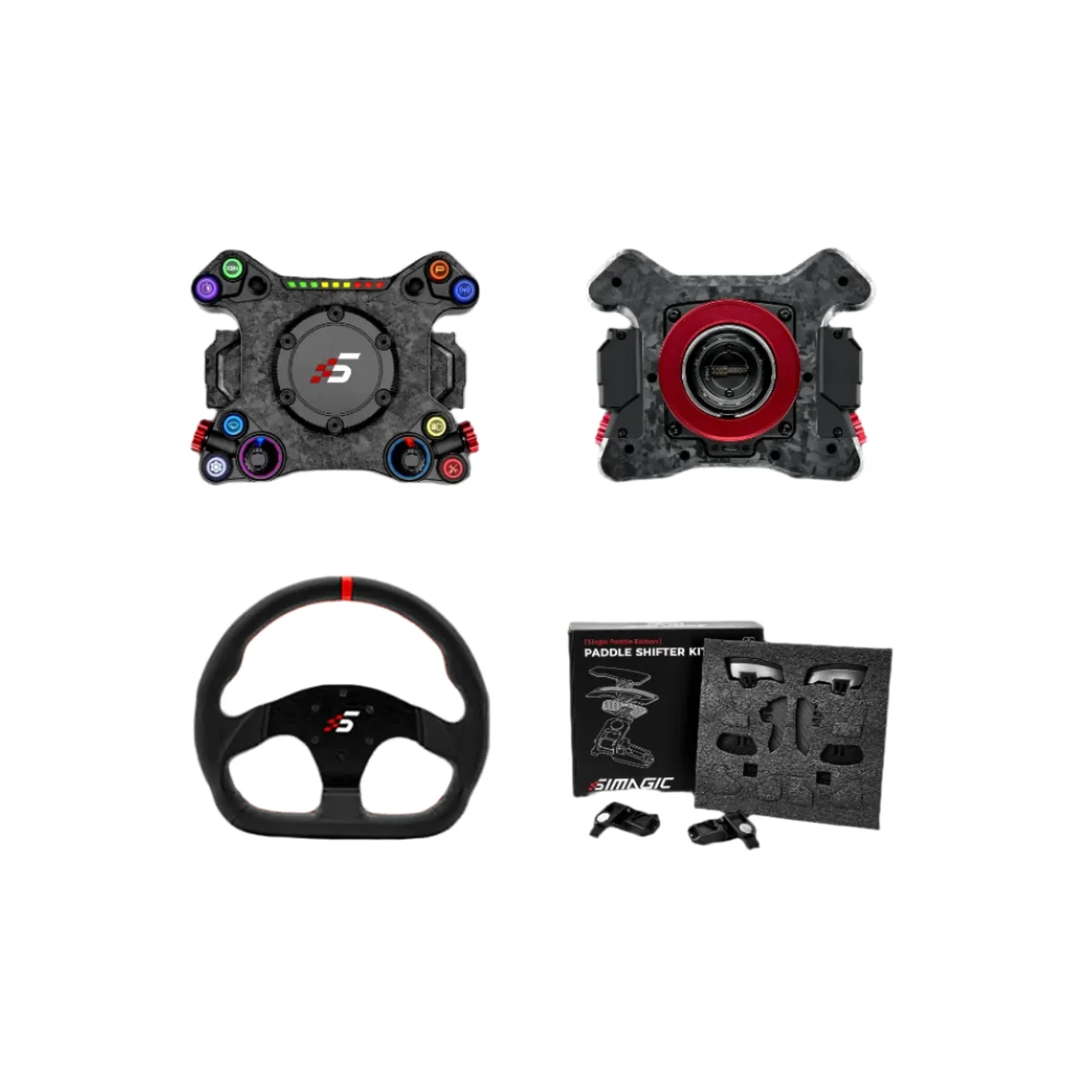 Simagic Neo X + Single Paddle Shifter Module + P-325D (Leather)
