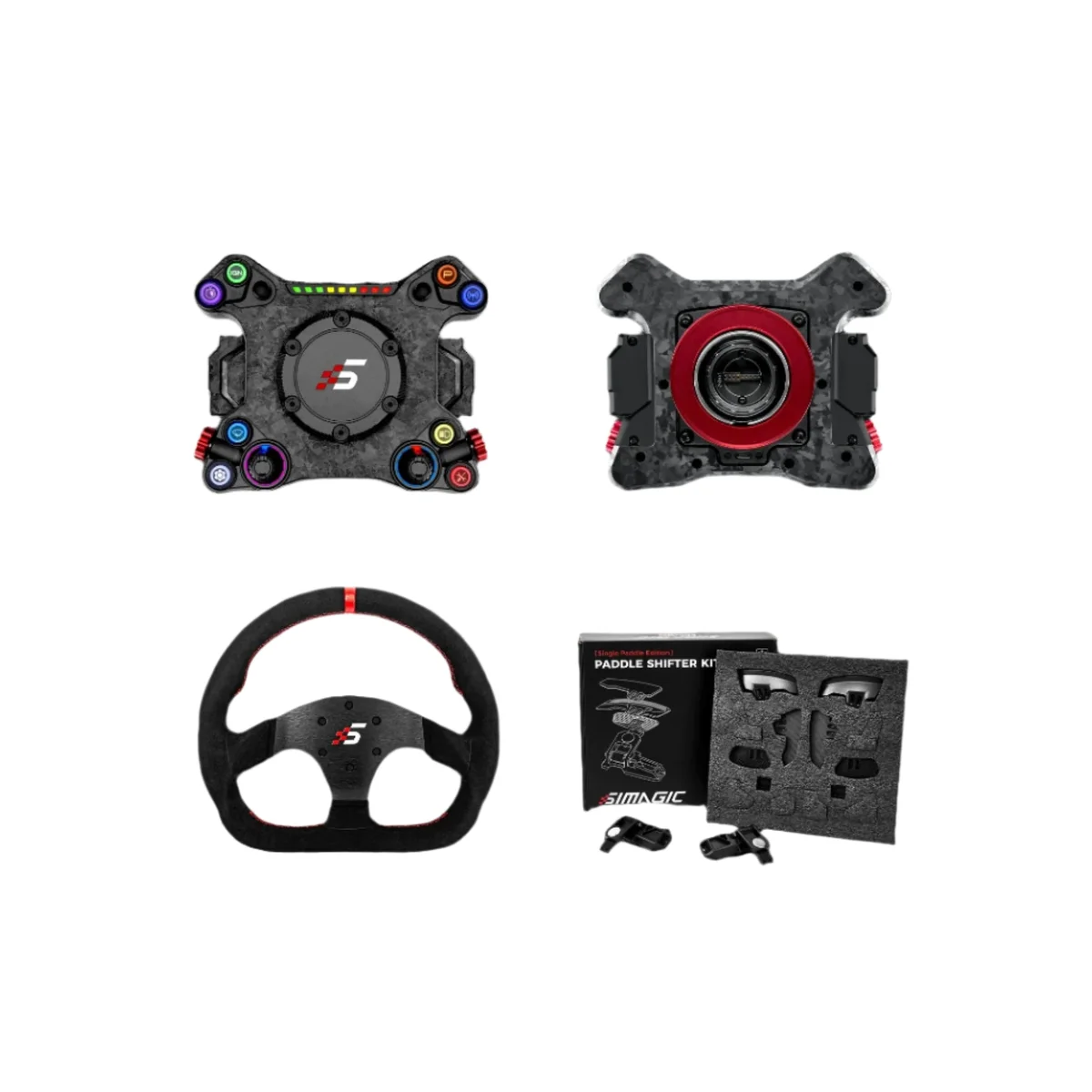 Simagic Neo X + Single Paddle Shifter Module + P-325D (Suede)