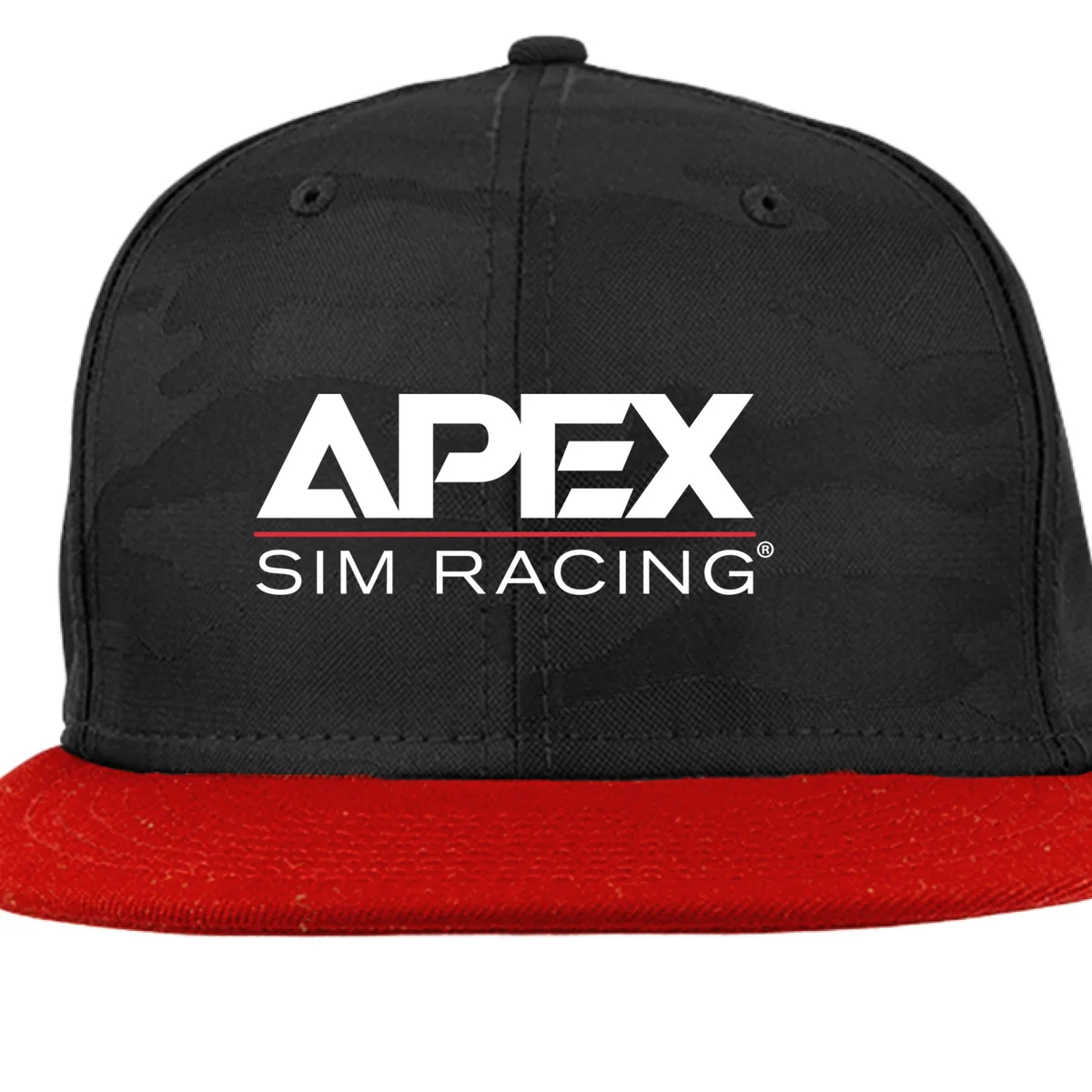 Apex Stacked Logo White New Era ® Camo Flat Bill Snapback